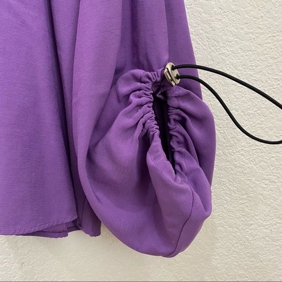 ASOS Purple Lavender Drawcord Cowl Neck Long Sleeve Activewear Top Size 6 - Picture 9 of 13